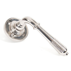 Polished Nickel Reeded Lever on Rose Set - Unsprung