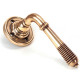 Polished Bronze Reeded Lever on Rose Set - Unsprung