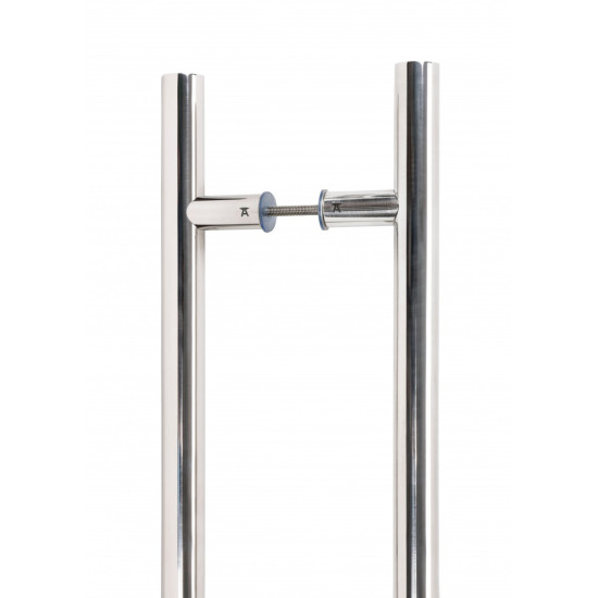 T Bar Handle with Back-to-Back Fixings - Polished Marine Stainless Steel