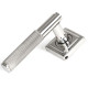 Brompton Unsprung Lever Door Handle on Square Rose Set - Satin Marine Stainless Steel