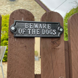 Iron Beware of the Dogs Sign