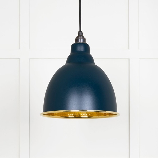 Hammered Brass Brindley Pendant in Dusk
