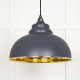 Hammered Brass Harborne Pendant in Slate