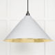 Smooth Brass Hockley Pendant in Flock