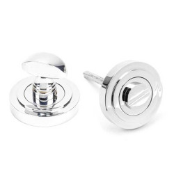 Polished Chrome Art Deco Round Bathroom Thumbturn Set