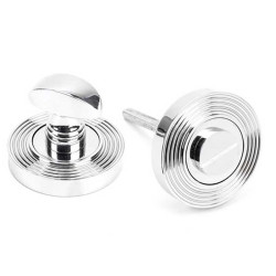 Polished Chrome Beehive Round Bathroom Thumbturn Set