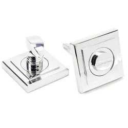 Polished Chrome Square Bathroom Thumbturn Set