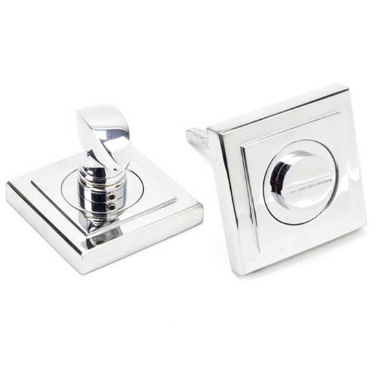 Polished Chrome Square Bathroom Thumbturn Set