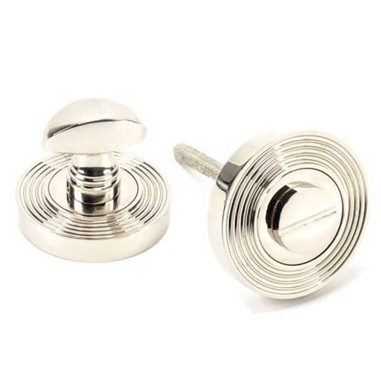 Polished Nickel Beehive Round Bathroom Thumbturn Set
