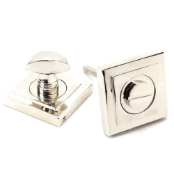 Polished Nickel Square Bathroom Thumbturn Set
