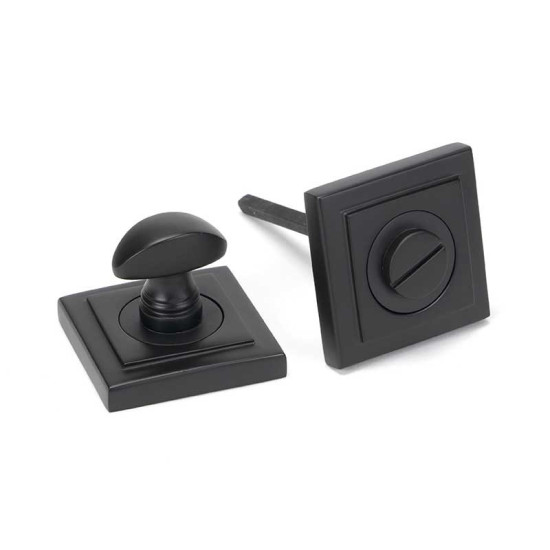 Aged Bronze Square Bathroom Thumbturn Set