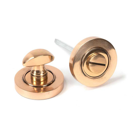 Polished Bronze Round Bathroom Thumbturn Set