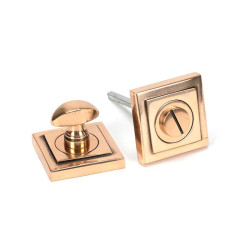 Polished Bronze Square Bathroom Thumbturn Set