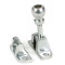 Mushroom Brighton Fastener - Satin Chrome