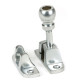 Mushroom Brighton Fastener - Satin Chrome