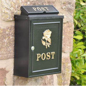 Red Rose Wall Mounted Postbox