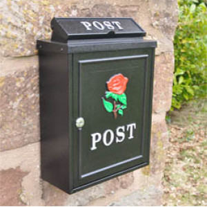Red Rose Wall Mounted Postbox