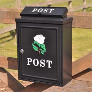 White Rose Wall Mounted Postbox