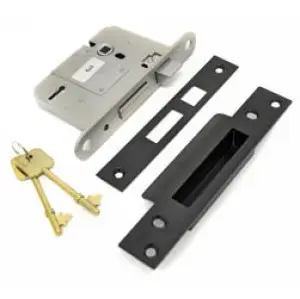 Kirkpatrick 7002 / 7003 British Made Black Heavy Duty 5 Lever Sash Lock