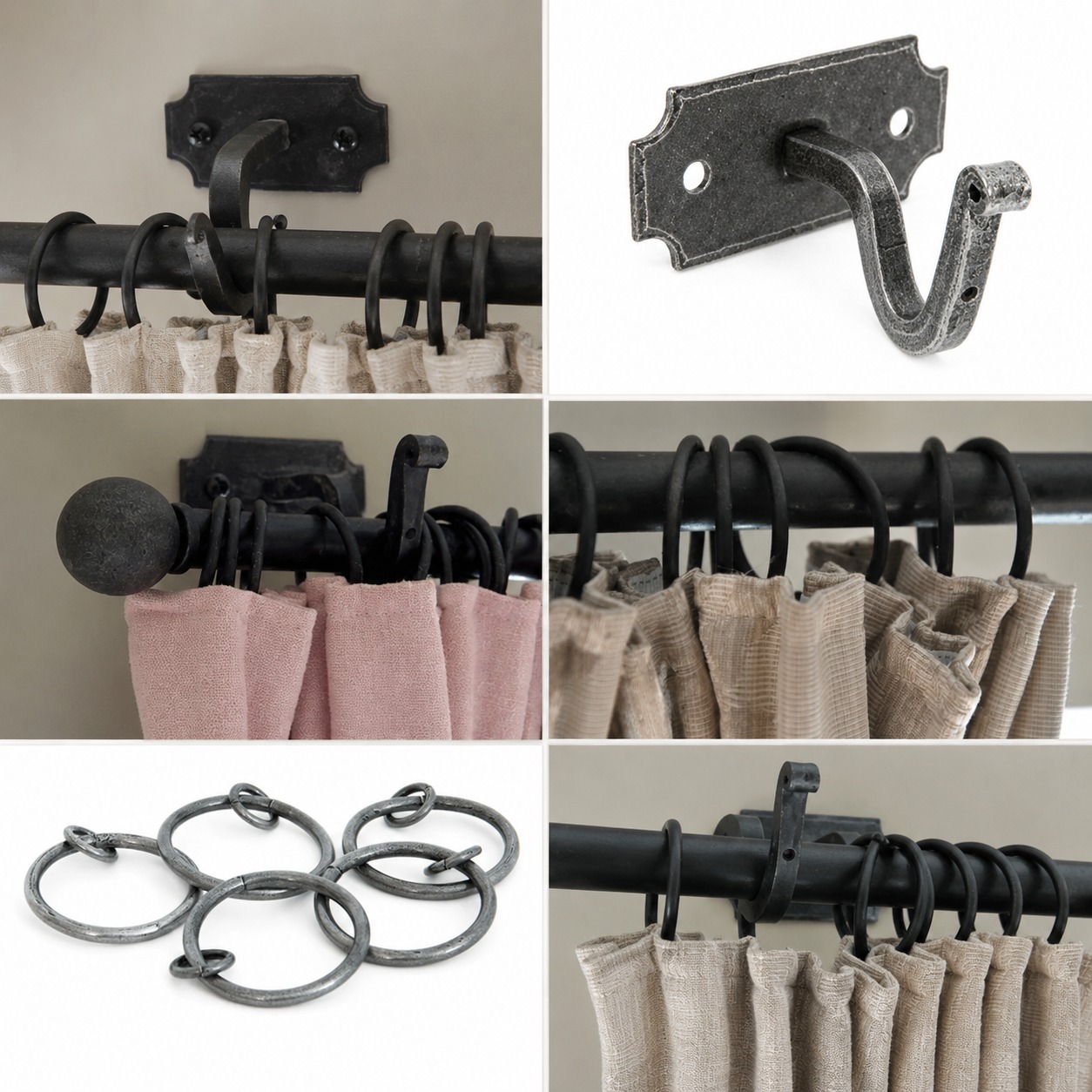 Curtain pole, brackets, rings and finial explained