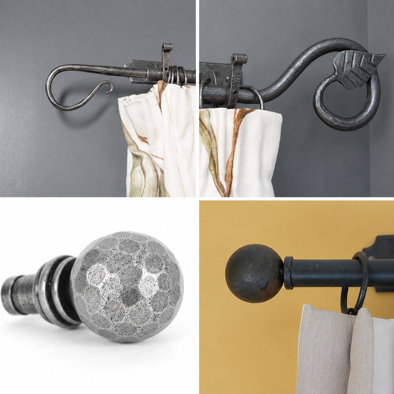Curtain pole finial styles