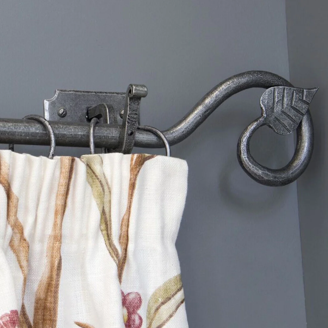 Pewter curtain pole