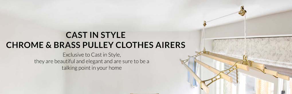 search by manufacturer  | cast in style  | kitchen maid clothes airers  | chrome and brass pulley clothes airers 