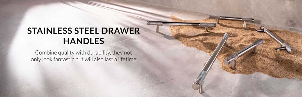 search by finishes  | stainless steel finishes  | stainless steel drawer handles 