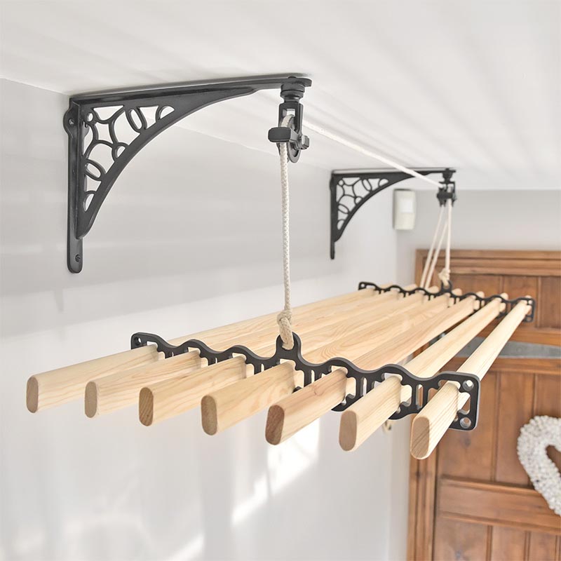 Clothes airer wall support bracket