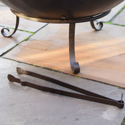 Cleaning brush and tong for kadai fire bowl Cleaning brush and tong for kadai fire bowl