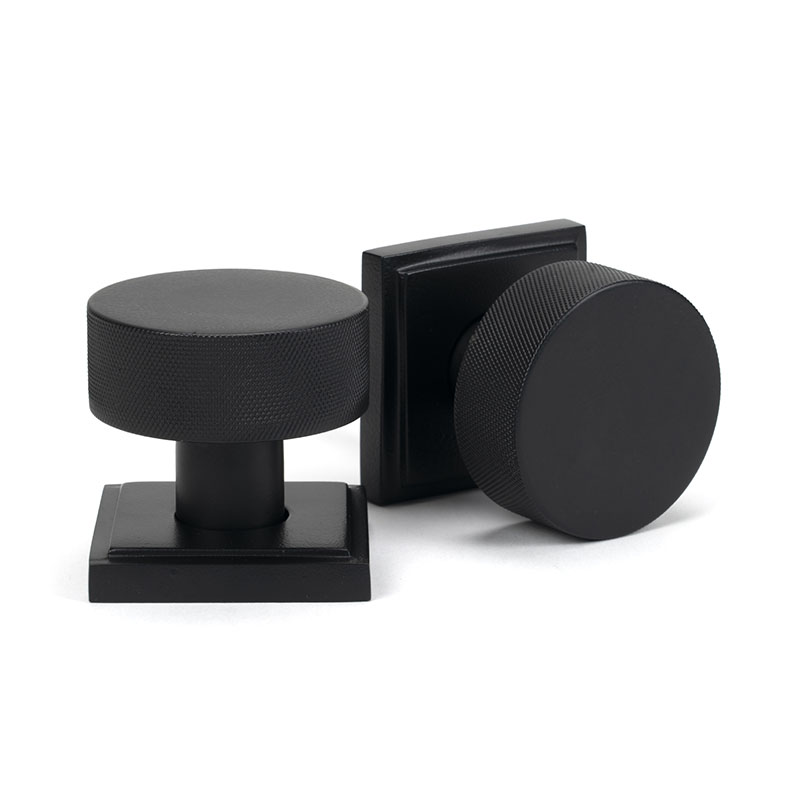 Matt Black Brompton Mortice/Rim Knob Set (Square)