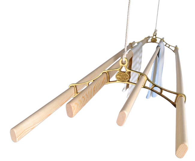 4 Lath brass Victorian Pulley Clothes airer