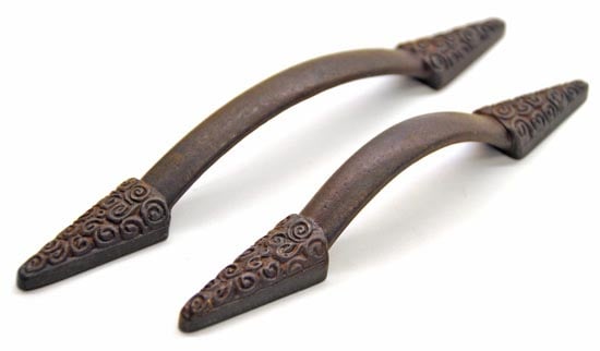 Antique Bronze Gothic Nautilus Edged Iron Pull Handle