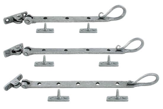 Blacksmith Pewter Patina Shepherd's Crook Casement Stay