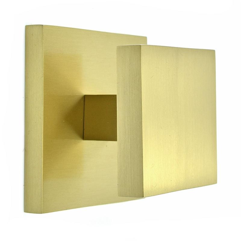 Square Centre Door Knob -  Satin Brass