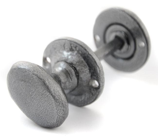 Kirkpatrick 5133 Bathroom Turn and Release Knob - Pewter Finish