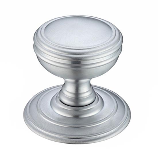 Henley Contoured Door Knobs - Satin Chrome