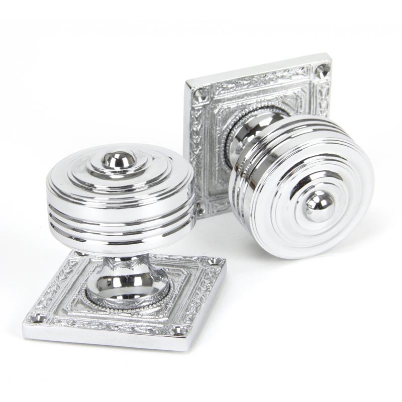 Tewkesbury Square Knob Set - Polished Chrome Finish