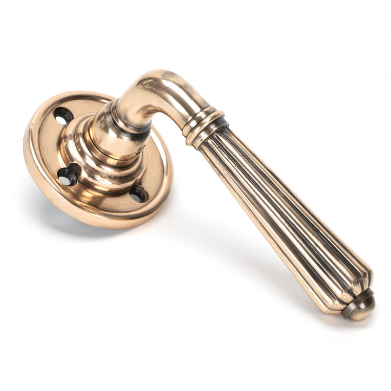 Hinton Lever on Rose Set - Polished Bronze