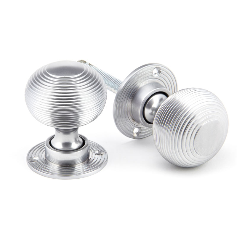 Satin Chrome Beehive Door Knobs