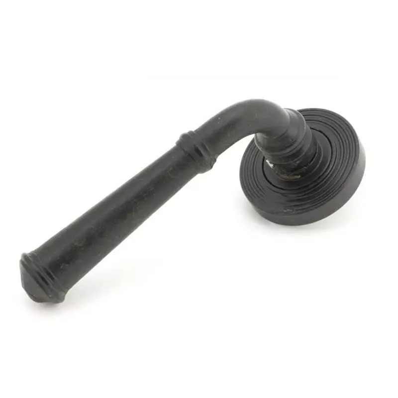 Blacksmith External Beeswax Regency Lever Door Handle on Beehive Rose Set -Unsprung