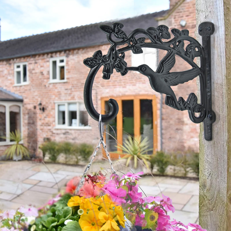 Hummingbird Cast Iron Hanging Basket Bracket