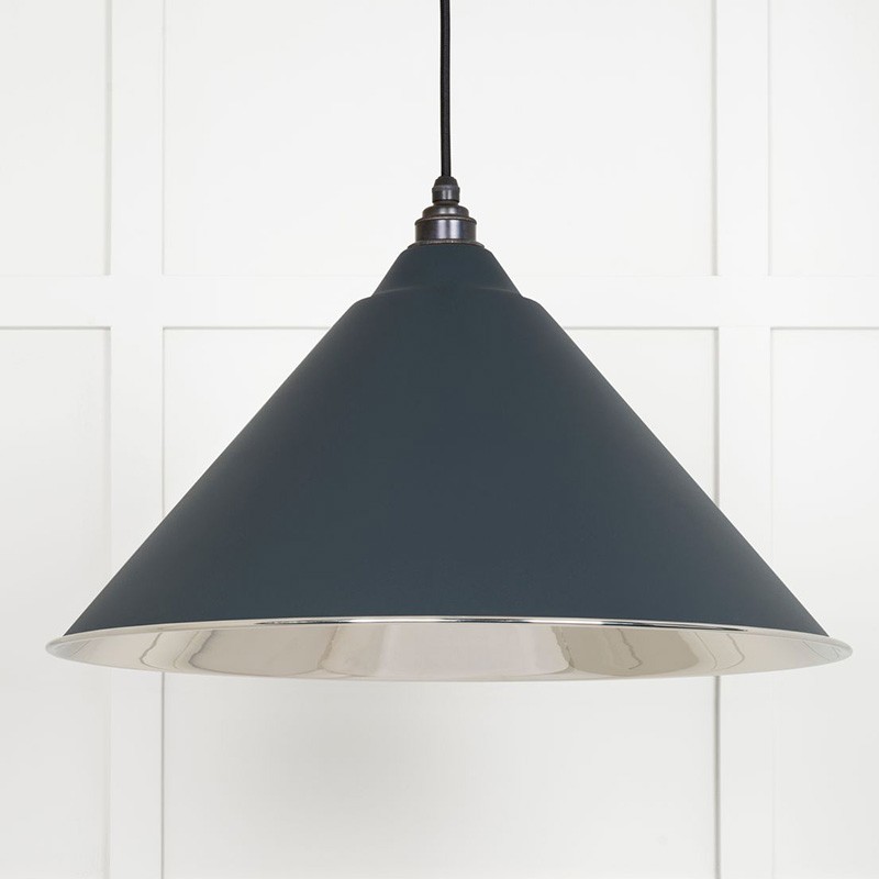 Dark/Grey/Light Smooth Nickel Hockley Pendant In Soot