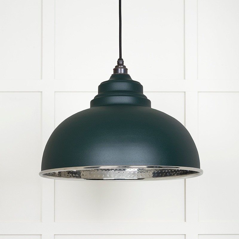 Green Hammered Nickel Harborne Pendant In Dingle