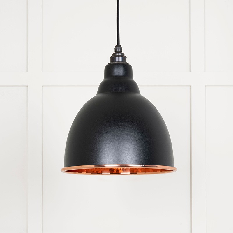 Hammered Copper Brindley Pendant in Elan Black