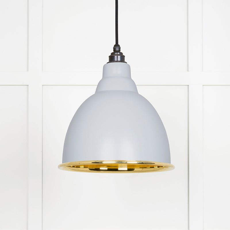 Grey/Light Smooth Brass Brindley Pendant In Birch