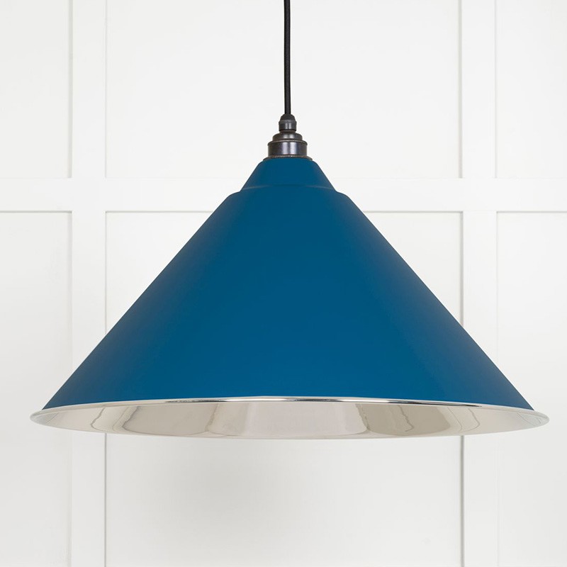 Blue/Light Smooth Nickel Hockley Pendant In Upstream