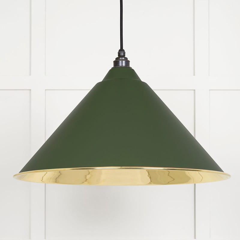Green/Light Smooth Brass Hockley Pendant In Heath