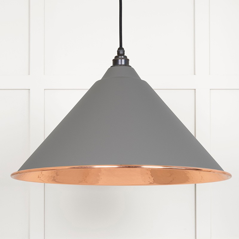 Hammered Copper Hockley Pendant in Bluff