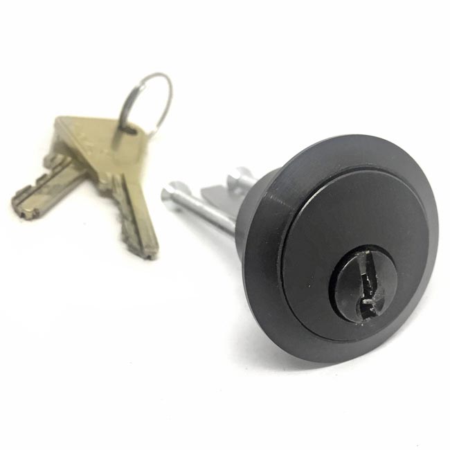 Kirkpatrick 5142 Front Door Rim Cylinder Lock - Black